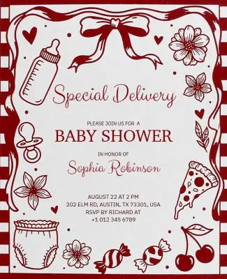 Baby Shower Special Delivery Invitation Flyer Template
