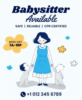 Babysitter Service Availability Flyer Template