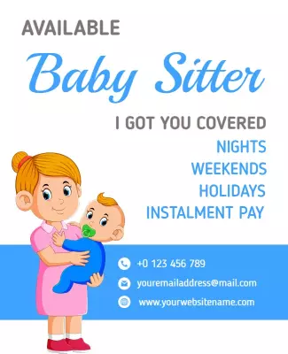 Babysitter Services Promotion Flyer Template
