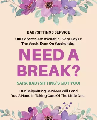 Babysitting Service Promotional Flyer Template
