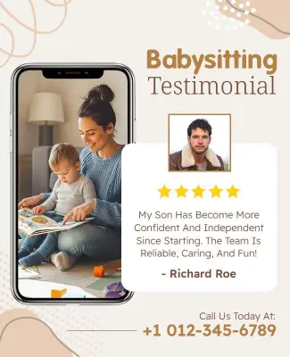 Babysitting Services Testimonial Flyer Template