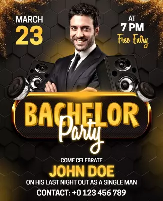 Bachelor Party Celebration Flyer Template