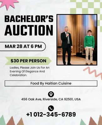 Bachelor's Auction Event Flyer Template