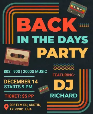 Back in the Days Party Poster Template
