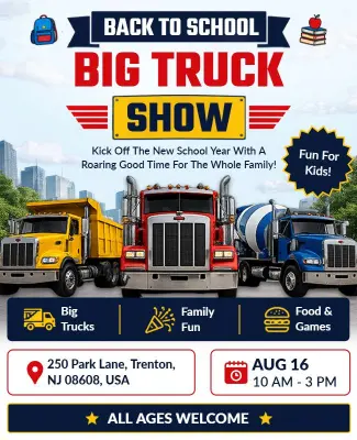 Back to School Big Truck Show Flyer Template
