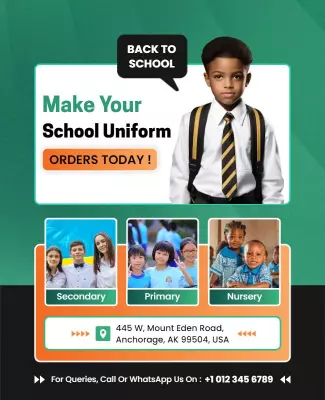 Back to School Colorful School Uniform Orders Poster Template