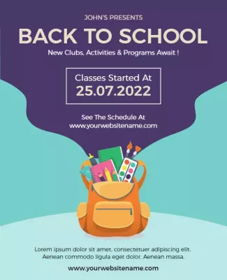 Back to School Event Announcement Flyer Template