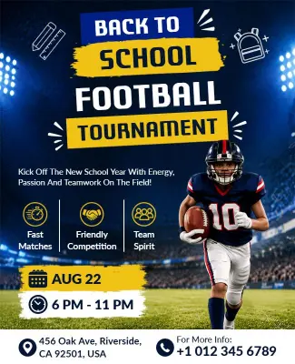 Back to School Football Tournament Flyer Template