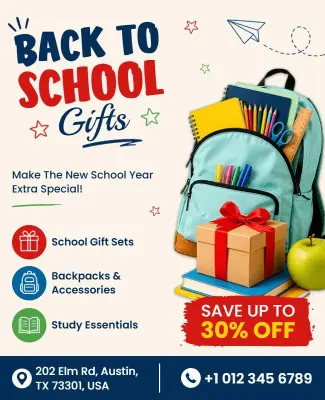 Back to School Gifts Sale Flyer Template