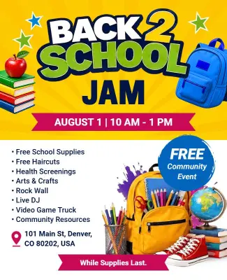 Back to School Jam Event Flyer Template