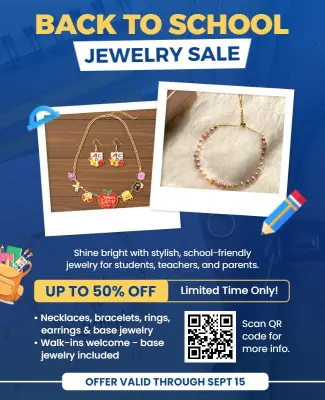 Back to School Jewelry Sale Flyer Template