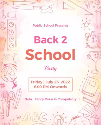 Back to School Party Celebration Flyer Template