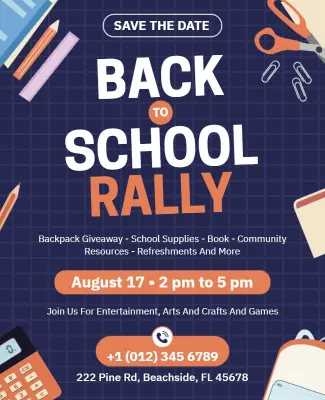 Back to School Rally Event Flyer Template