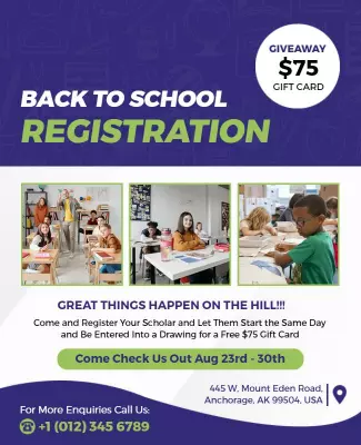 Back to School Registration Event Flyer Template