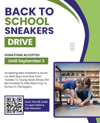 Back to School Sneakers Donation Drive Flyer Template