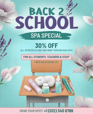 Back to School Spa Special Discount Flyer Template