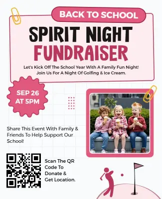 Back to School Spirit Night Fundraiser Flyer Template