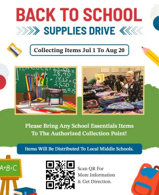 Back to School Supplies Drive Flyer Template