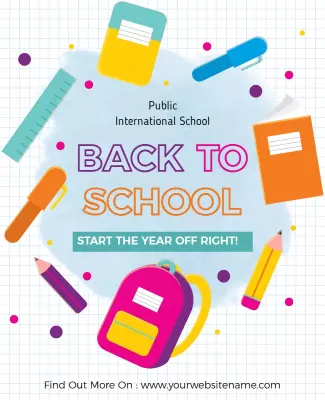 Back to School Supplies Event Flyer Template