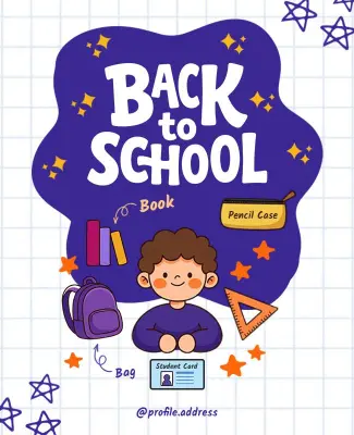Back to School Supplies Poster Template