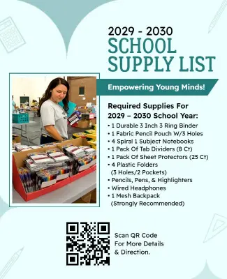 Back to School Supply List Flyer Template