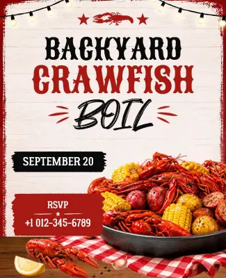 Backyard Crawfish Boil Event Poster Template