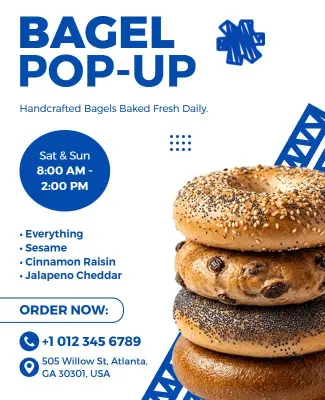 Bagel Pop-up Event Flyer Template