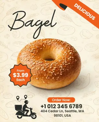 Bagel Promotion Flyer Template