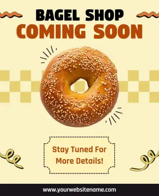 Bagel Shop Coming Soon Announcement Flyer Template