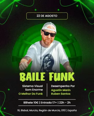 Vibrant Green Baile Funk Music Event Flyer Template