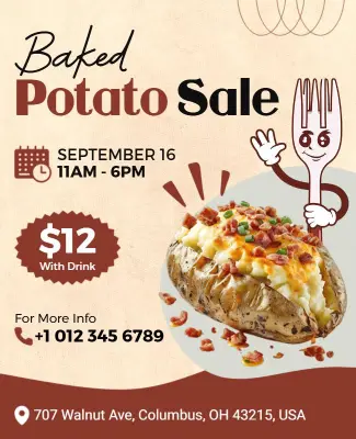 Baked Potato Sale Flyer Template