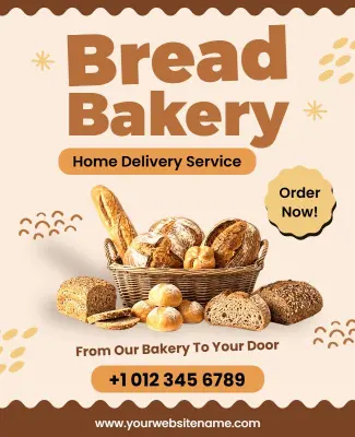 Bakery Bread Delivery Service Poster Template