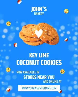 Bakery Coconut Cookies Advertisement Flyer Template