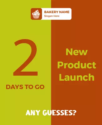 Bakery New Product Launch Countdown Flyer Template