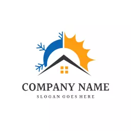 Balancing Cold and Heat with Professional Insulation Logo Template