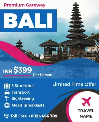 Bali Travel Package Promotional Flyer Template
