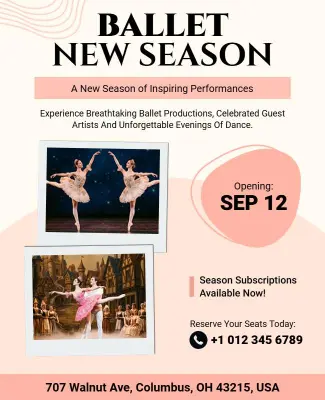 Ballet New Season Performance Flyer Template