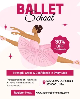 Ballet School Training Promotion Flyer Template