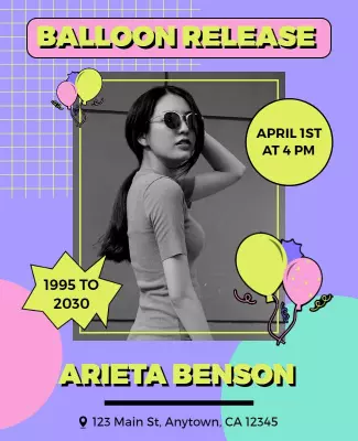 Balloon Release Event Announcement Flyer Template