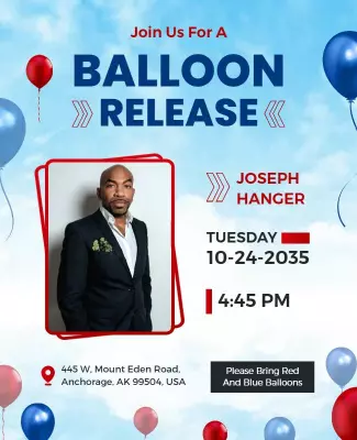 Balloon Release Invitation Event Flyer Template