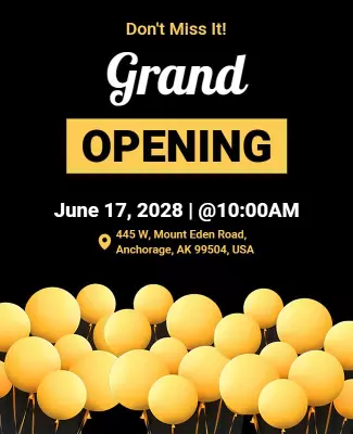 Balloon Themed Grand Opening Event Flyer Template