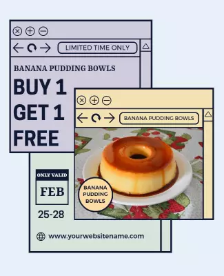 Banana Pudding Bowl Promotion Flyer Template