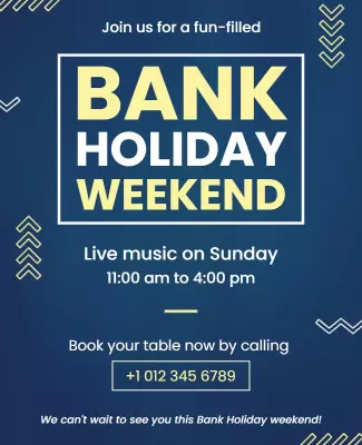 Bank Holiday Weekend Celebration Flyer Template