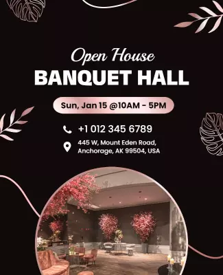 Banquet Hall Open House Event Flyer Template