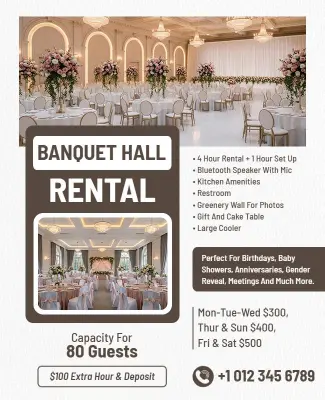 Banquet Hall Rental Flyer Template