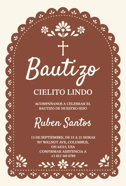 Baptism Cielito Lindo Celebration Invitation Template