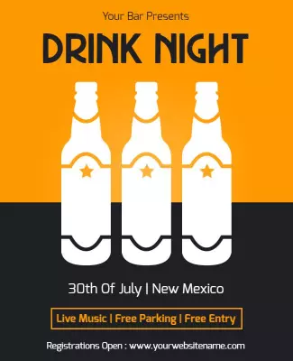 Bar Drink Night Event Flyer Template