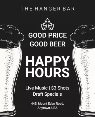Bar Happy Hours Event Flyer Template