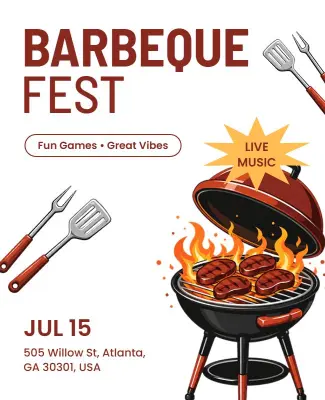 Barbecue Fest Event Poster Template