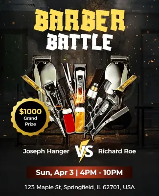 Barber Battle Competition Flyer Template